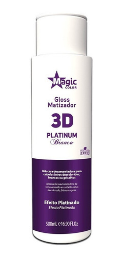 Gloss Matizador Efeito Platinado Platinum Branco 3d 500ml