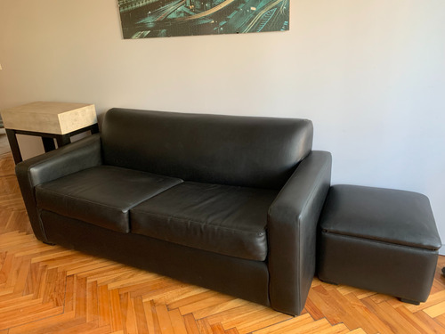 Sillón De Eco-cuero De 3 Cuerpos Con Apoya-pies