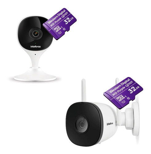 Câmera Wi-fi Intelbras Im5s + Imx Branca Com Microsd 32gb