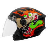 Capacete Coyote Aberto New Liberty 3 Brilhante Pro Tork  Tamanho Do Capacete 56 Cor Preto