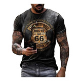 Camiseta Casual De Manga Corta Con Estampado 3d Para Hombre