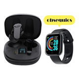 Kit Audífonos In-ear Inalámbricos Con Smartwatch Gratuito Color Negro/negro