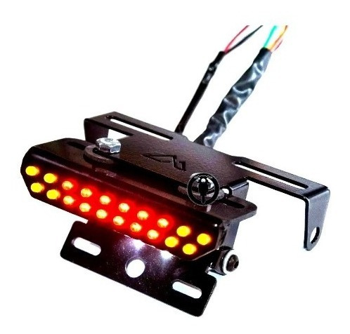 Porta Patente Rebatible Y Farol Stop Posicion Giro Led Motos