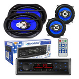 Kit Falante 6x9 + 5 Pol + Toca Rádio Carro Mp3 Player Usb