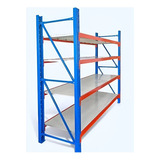 Estante Rack Metalico 600k 200x60x200cm Azul+naranjo+blanco