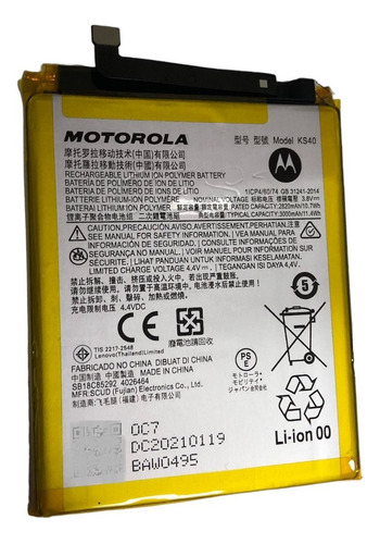 Bateria Moto E6i E6s E6 Play Ks40 100% Original