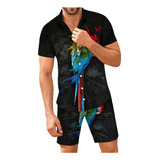 Conjunto De Ropa De Playa Hawaiana F Para Hombre, Camisa Boh