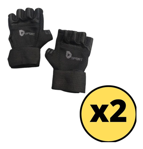 Guantes Gym Entrenam Con Muñequera Dsport Ggymmuñe X 2 Pares