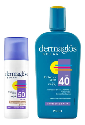 Dermaglós Combo Protección Solar Corporal Y Facial Tono 2