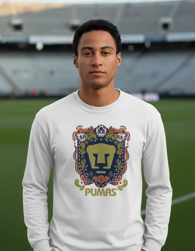 Playera Pumas Unam Hombre Día De Muertos Dorado Od76688