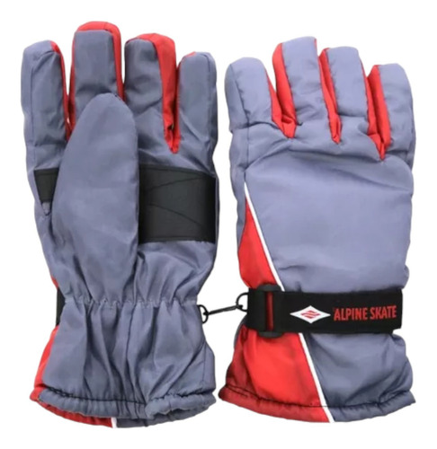 Guantes Alpine Skate Abrigo Puño Invierno Moto 16891 Gris Talle Unico