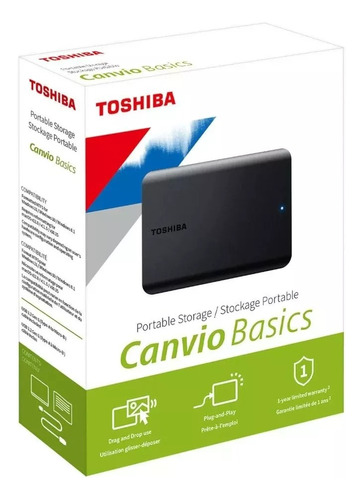 Hd Externo 2tb Toshiba Canvio Basics 2.5 Usb 3.0 C/ Nota Nfe