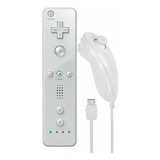 Kit Controle Remoto Jogo Wii + Nunchuck Branco Compatível