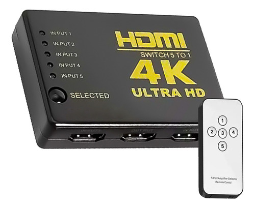 Switch Hdmi 5x1 Splitter Video 4k 2160p 60hz Control Remoto