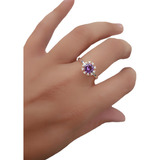 Anillo Plata 925 Compromiso Solitario Amatista Violeta