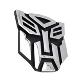 Kit 2 Transformers Autobots Adesivo Cromado Emblema Alumínio