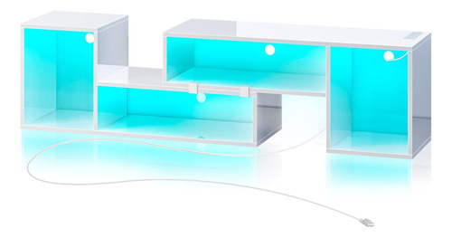 Soporte De Tv, Soporte De Tv Deformable Con Tira Led Y Tomas