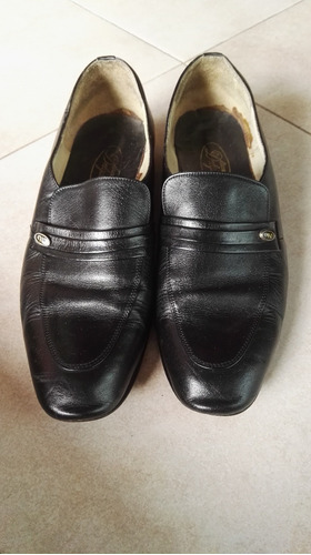 Zapato De Vestir Sist Delgado Mocasín Negros- Suela - 9 1/2