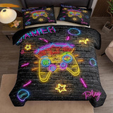 Juego De Ropa De Cama Con Estampado De Videojuegos Para Niño