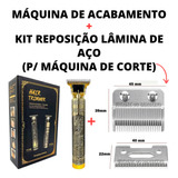 Kit Barbeiro Máquina Acabamento+kit Reposição Lâmina De Aço!