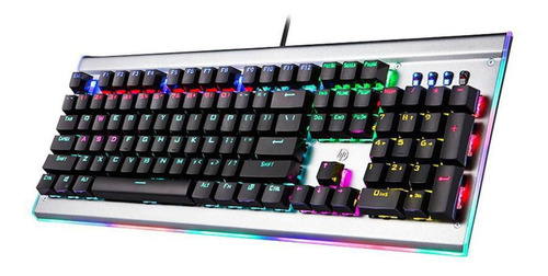 Teclado Rgb Mecanico Usb Gk520 Preto Com Fio Gamer Em Metal