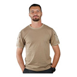 Camiseta Masculina Ranger Tática Bolso Bélica Coyote Militar