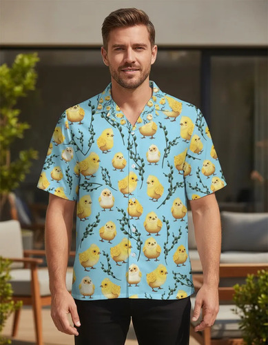 Camisa De Manga Corta Con Estampado De Gallo For Hombre ,