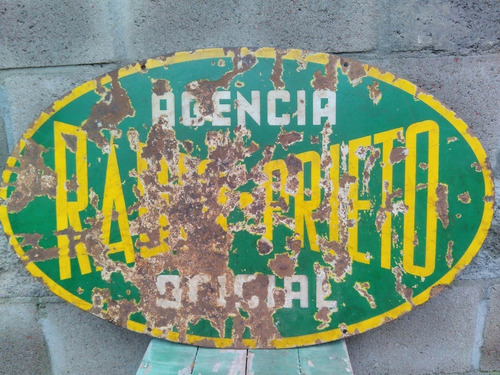 Cartel Enlozado Antiguo Radio Prieto Agencia Oficial Raro