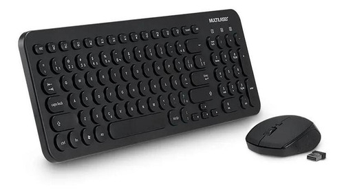 Combo Teclado E Mouse Sem Fio Multilaser Preto Usb/tc231