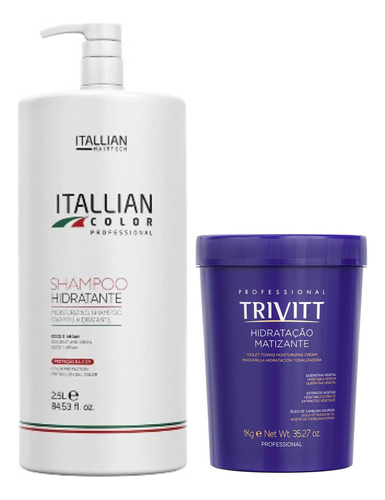 Shampoo Hidratante Itallian Color 2,5l + Másc. Matizante 1kg