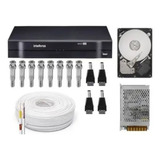 Kit Dvr 8 Canais Intelbras + Cabo + Fonte +conect C/hd 500gb