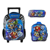 Kit De Mochila Lonchera Y Lapicera Avengers Primaria Vs1877