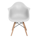 Cadeira De Jantar Elidy Charles Eames Eiffel Com Braço, Estrutura De Cor  Branco, 1 Unidade