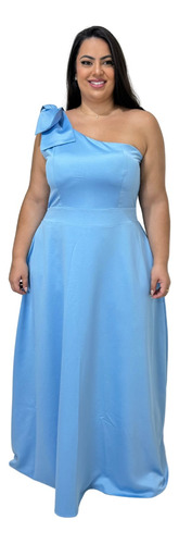 Vestido Festa Plus Size De Um Ombro Só Laço Envios24h G1g2g3