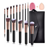 Set 16 Pcs Brochas De Maquillaje Profesional Para Cosmético