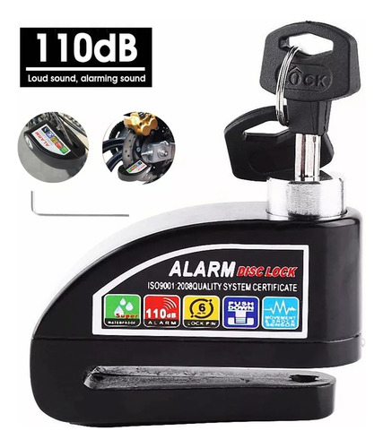 Alarma Para Moto Seguridad Antirrobo Candado De Disco Moto