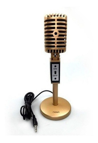 Microfono Noga Para Pc Vintage Mic-2030 Dorado