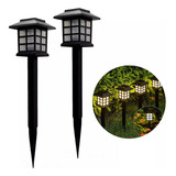 Luminaria Solar Oriental Espeto Balizador Kit 2 Uni Luz Led