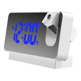 Relógio Mesa Espelhado Despertador Projetor Led Temperatura