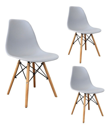 Cadeira Charles Eames Design Eiffel - 3 Unidades