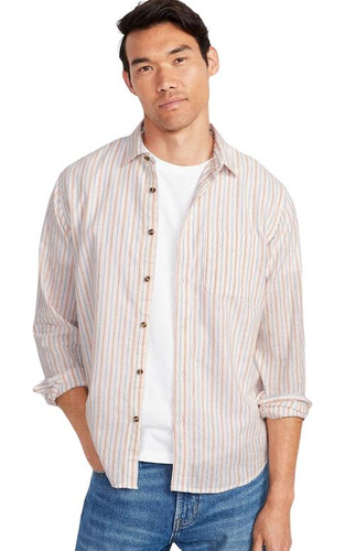 Camisa Hombre Old Navy Lino Non Stretch Everyday Multicolor