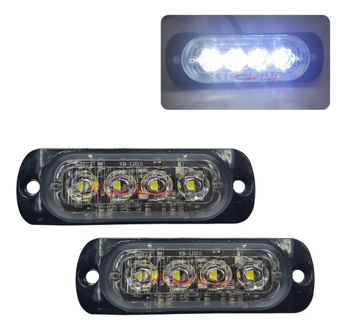 Kit Led Efeito Strobo Automotivo Para Viatura E Guincho 2 Pç