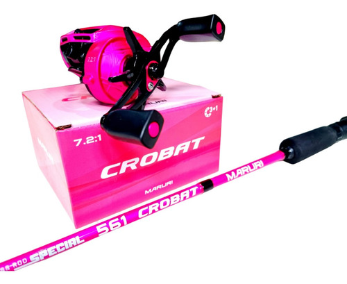 Pesca Kit Vara Com Carretilha Perfil Baixo Cor Rosa Feminino