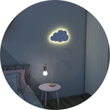 Nuvem M Luminária Led Mdf Decorativa Quarto Infantil