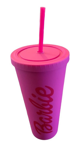 Vaso Barbie Con Popote 950 Ml