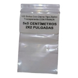 100 Bolsa Con Cierre Tipo Ziploc Transparente Franja  5x5 Cm