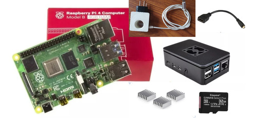 Kit Raspberry Pi 4b 4gb Fuente Case Fan Mem 32gb Adapt Hdmi