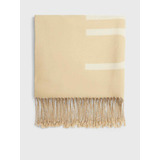 Bufanda Beige Ancha Con Logo Calvin Klein Mujer