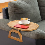 Zenfun Clip On Tray Sofa Table, Plegable Natural Bambú Sofá 