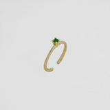 Anillo Promise Liso Verde Oro Laminado 18k